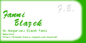 fanni blazek business card